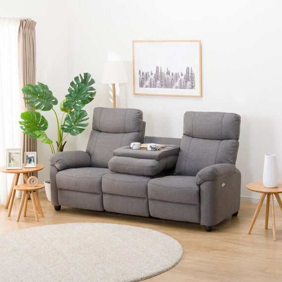 3P ELECTRIC SOFA WITH TABLE GRAZE FABRIC