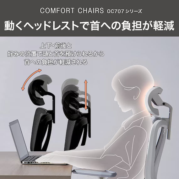 OFFICECHAIR OC707 SMALL ELASTOMERMESH BK