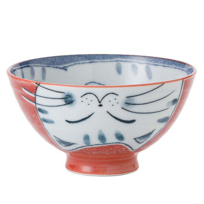 Cat Face Rice Bowl Medium cDI22 (Red)