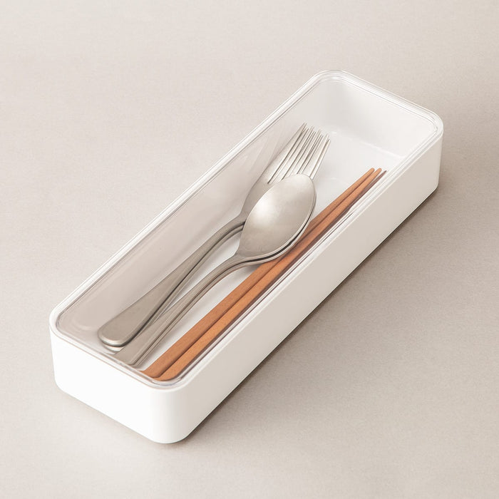 Cutlery Case with Lid L (White)