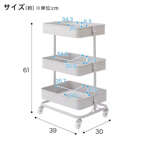 STEEL WAGON TROLLEY4 S GY