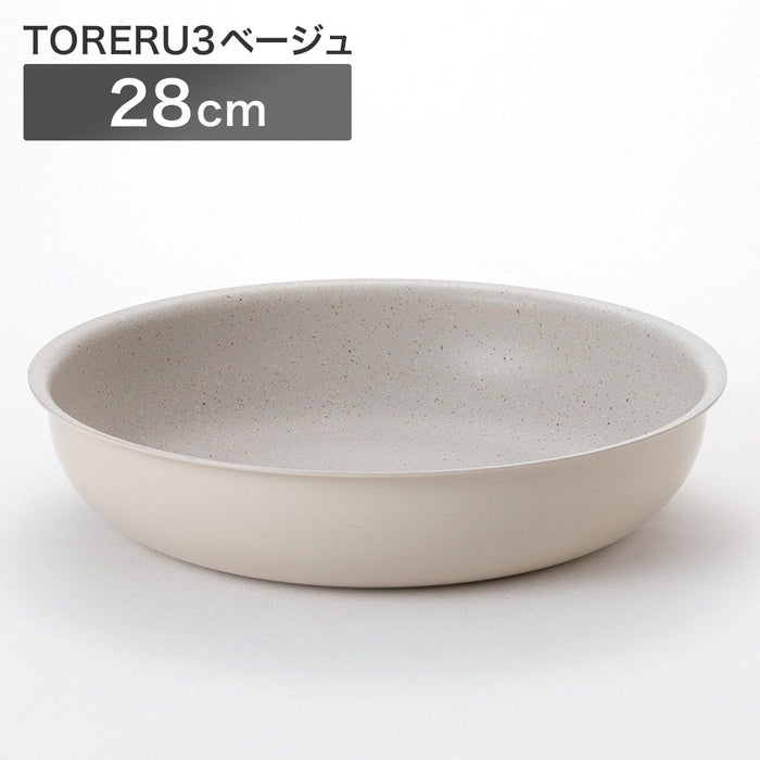 TORERU 3 IH Frying Pan 28cm KY048 (Beige)