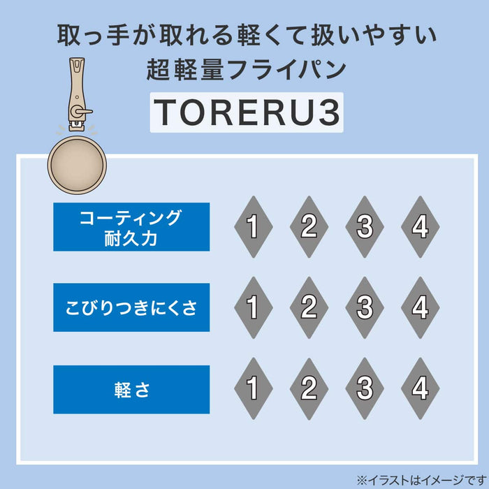TORERU 3 IH Frying Pan 28cm KY048 (Beige)