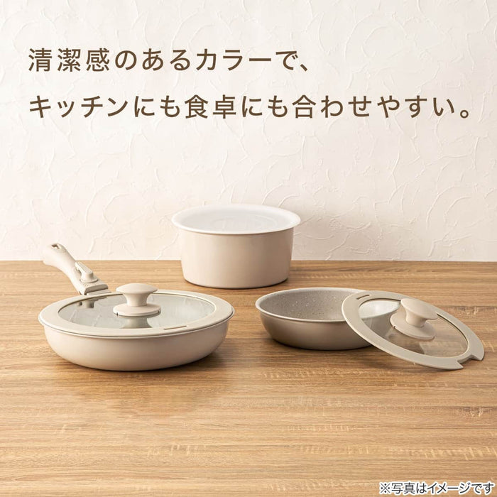 TORERU 3 IH Deep Frying Pan 24cm KY048 (Beige)