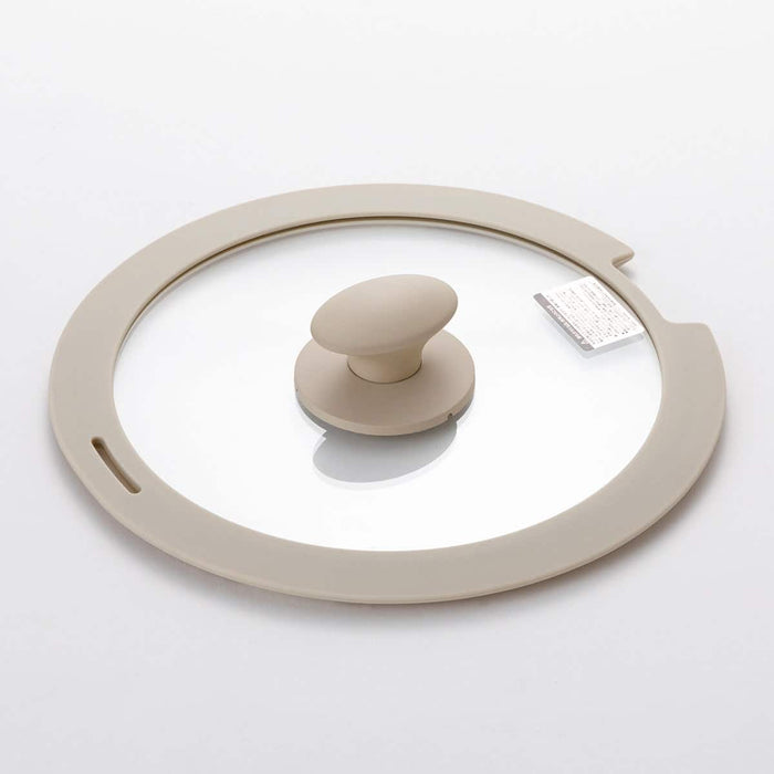 TORERU 3 Glass Lid with Silicone Rim 24cm (Beige)