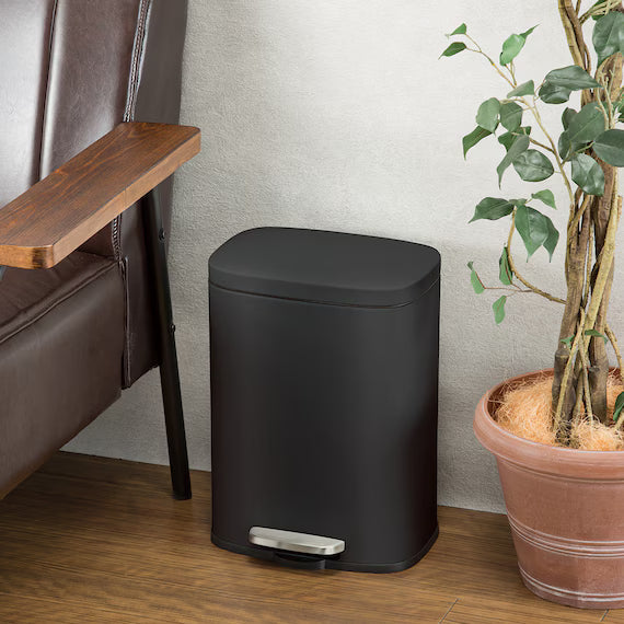RECTANGLE SOFT-CLOSE TRASH CAN H8-12L BK