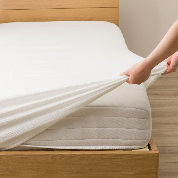 FITTED SHEET38 WGAUZE WH SZ38 S