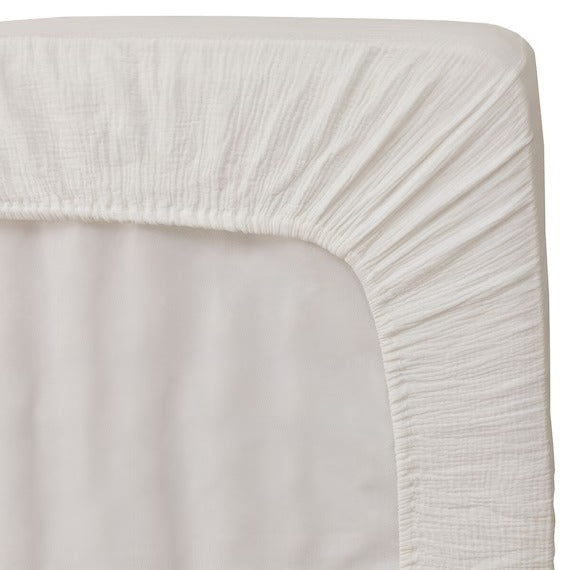 FITTED SHEET38 WGAUZE WH SZ38 D