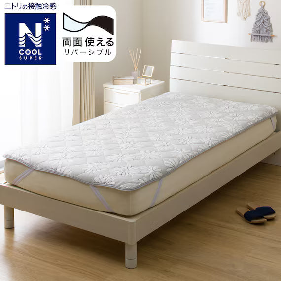 REVERSIBLE PADDED SHEET TOPPER N COOL SP S2509 FLOWER GY Q