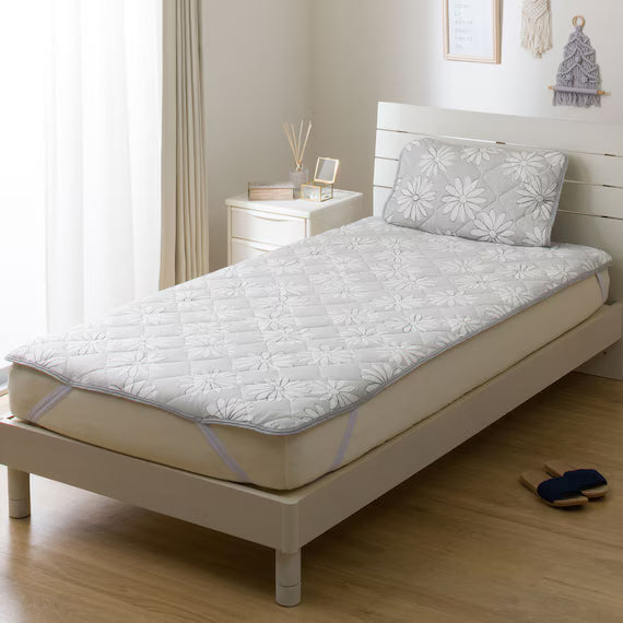 REVERSIBLE PADDED SHEET TOPPER N COOL SP S2509 FLOWER GY K