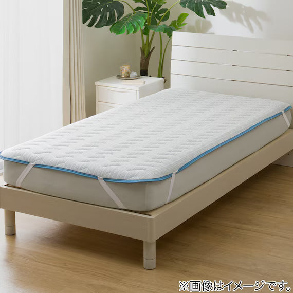 REVERSIBLE PADDED SHEET TOPPER N COOL WSP Q BL S2503
