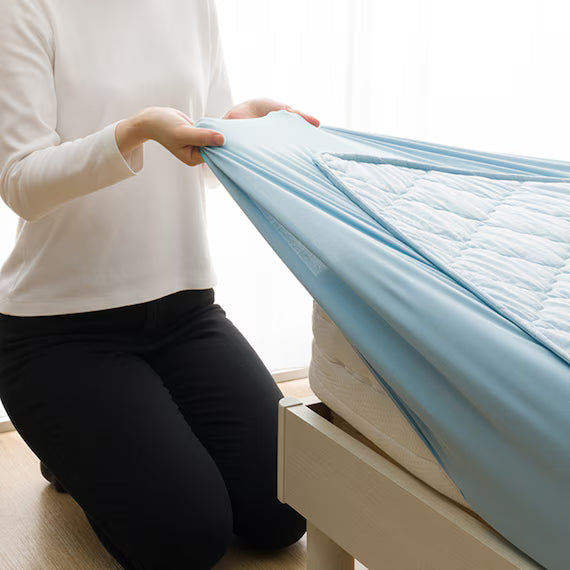 REVERSIBLE FITTED SHEET TOPPER N COOL SP Q BL S2502