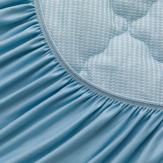 REVERSIBLE FITTED SHEET TOPPER N COOL SP Q BL S2502
