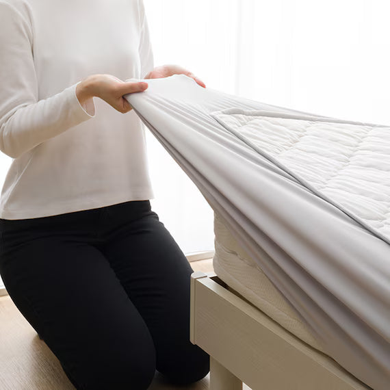 REVERSIBLE FITTED SHEET TOPPER N COOL SP Q GY S2502