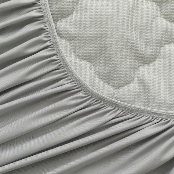 REVERSIBLE FITTED SHEET TOPPER N COOL SP Q GY S2502