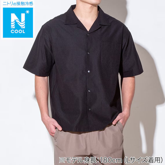 MENS COOL CUT GEORGETTE SHORT SLEEVESHIRT NE BK LL