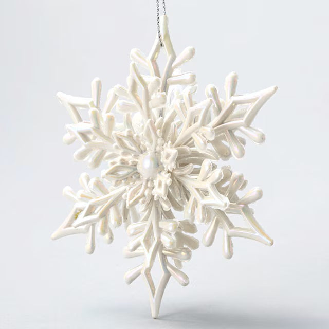 CHIRSTMAS ORNAMENT S/3 110MM WHITE n4CB