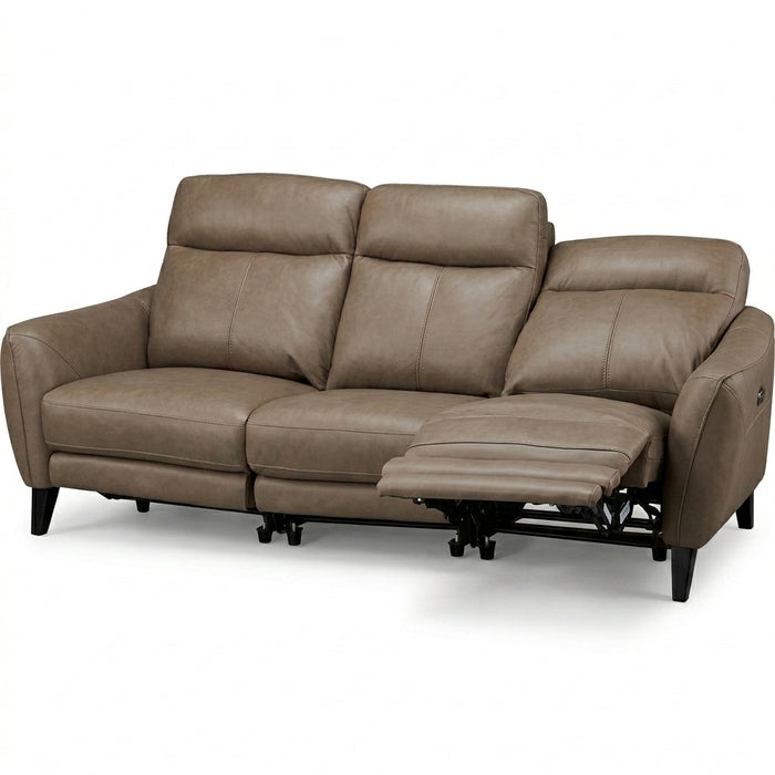 LS06 3-Seat Power Reclining Leather Sofa (Middle Mocha, W222cm)