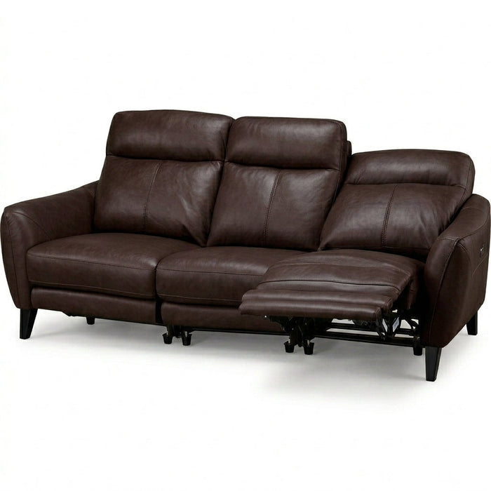 LS06 3-Seater Power Reclining Leather Sofa (Dark Brown)