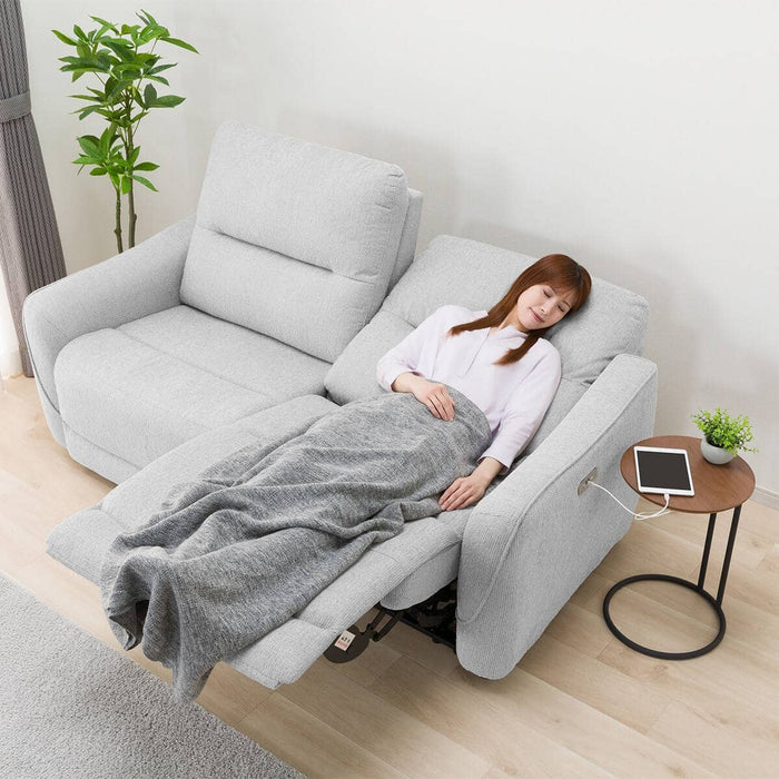 HE02N Wide 2-Seater Power Reclining Sofa (Light Gray)