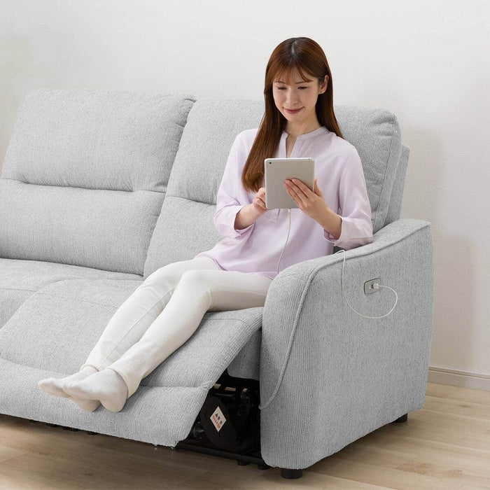 HE02N Wide 2-Seater Power Reclining Sofa (Light Gray)