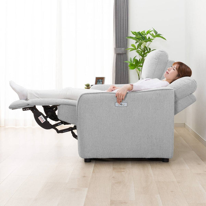 HE02N Wide 2-Seater Power Reclining Sofa (Light Gray)