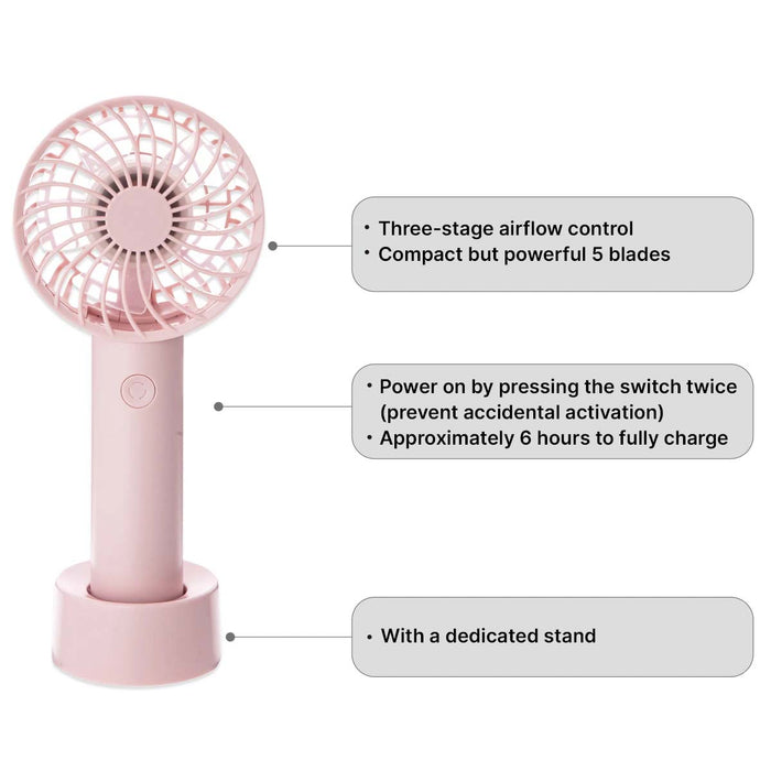 RECHARGEABLE HANDY FAN WITH STAND RO NI