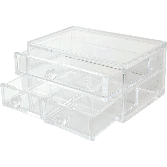 ACRYLIC COSMETIC CASE W/DRAWER LUCENT L W21.4D18.5H17