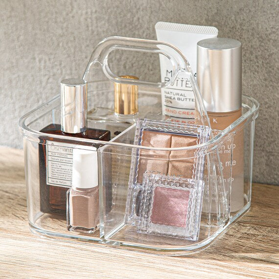 ACRYLIC STACKABLE CADDY W/HANDLE S W14.5D14.5H13