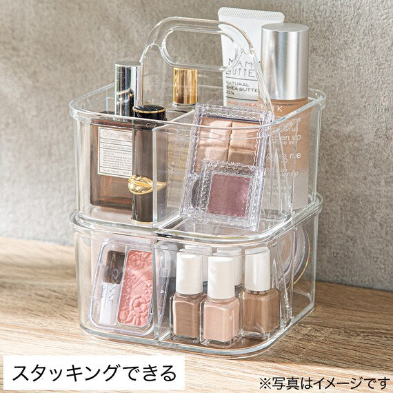 Stackable Caddy ACRYLIC STACKABLE CADDY W/HANDLE S W14.5D14.5H13