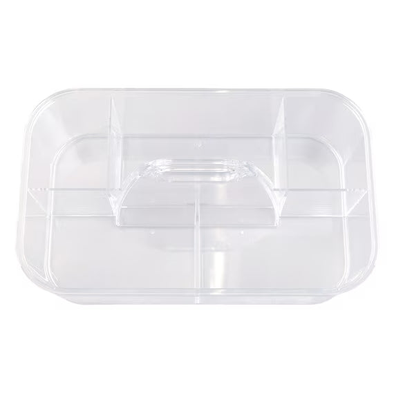 ACRYLIC STACKABLE CADDY W/HANDLE M W28D17H15