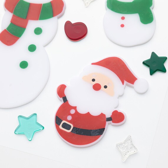 CHRISTMAS TPR WINDOW STICKER SNOWMAN&SANTA  n2TB