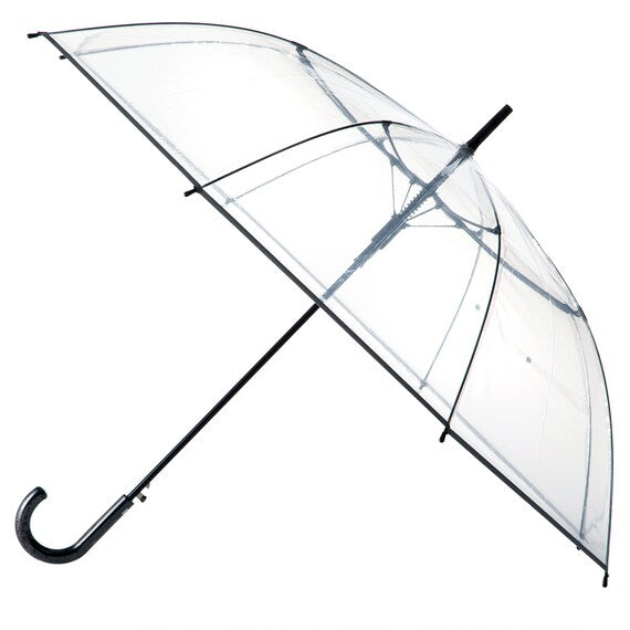 65CM VINYL JUMP UMBRELLA WITH REFLECTIVE TAPE CLEAR