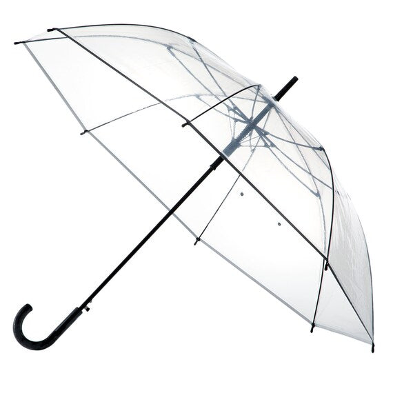 65CM VINYL JUMP UMBRELLA WITH REFLECTIVE TAPE CLEAR
