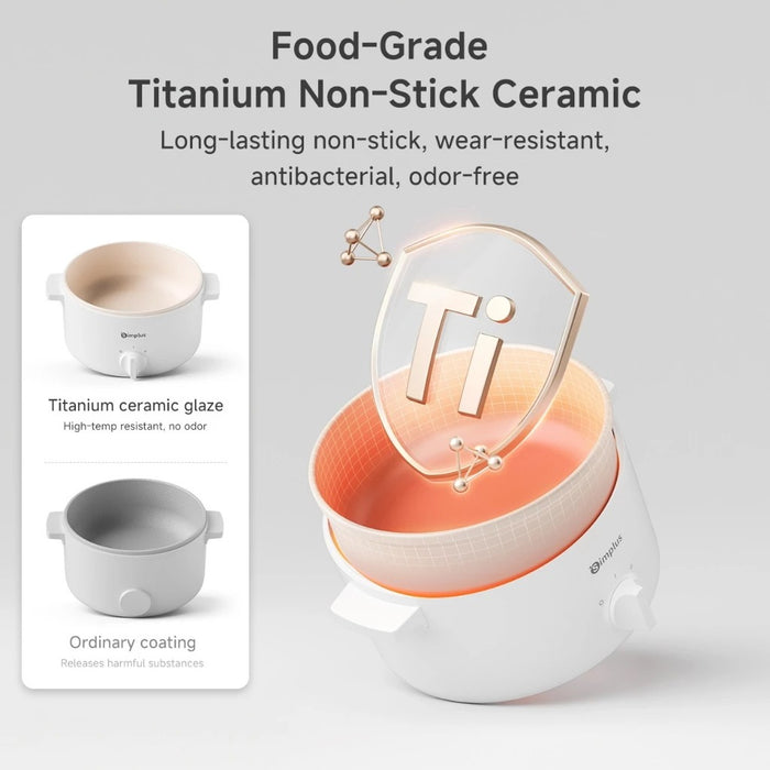 ELECTRIC COOKING POT DOUBLE HANDLE 013 1.8L WITH S/STEEL STEAMER