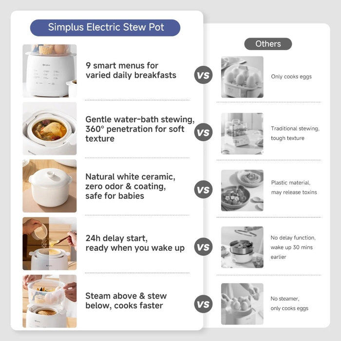 ELECTRIC SLOW COOKER 002 1L INCLUDING STEAMER BASKET WH