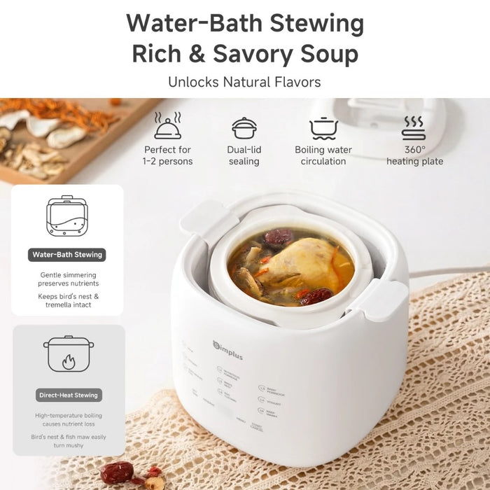 ELECTRIC SLOW COOKER 002 1L INCLUDING STEAMER BASKET WH