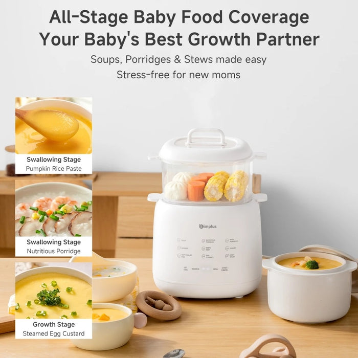 ELECTRIC SLOW COOKER 002 1L INCLUDING STEAMER BASKET WH