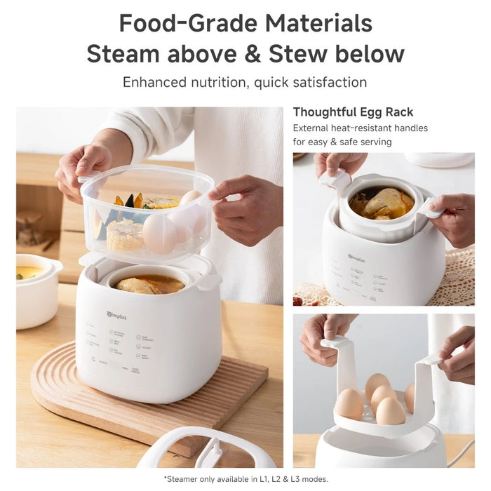 ELECTRIC SLOW COOKER 002 1L INCLUDING STEAMER BASKET WH