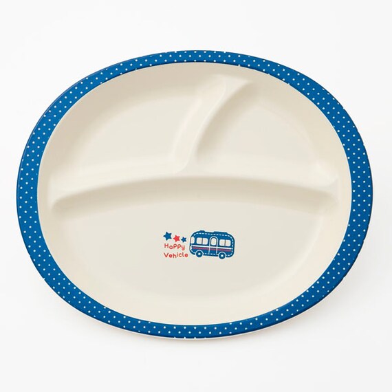 Kids Lunch Plate Happy Vehicle W23.5xD19.2xH2