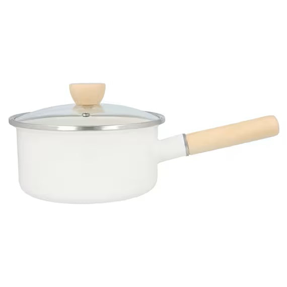 ENAMEL SAUCEPAN 18CM WH