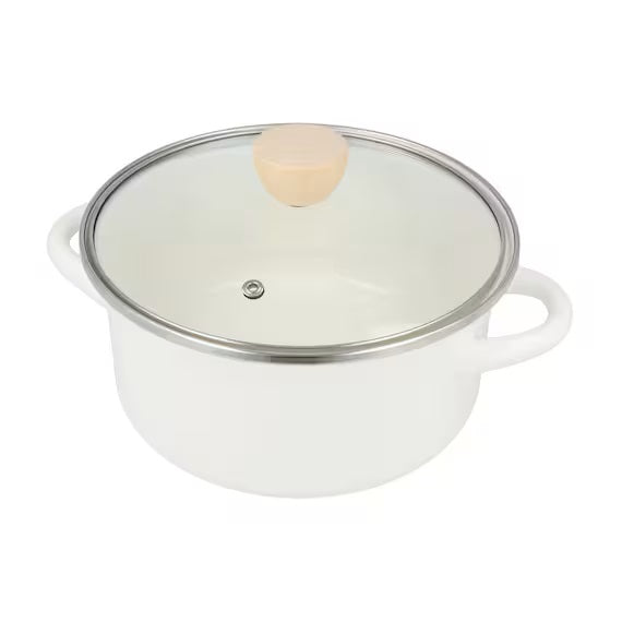 ENAMEL CASSEROLE 20CM WH
