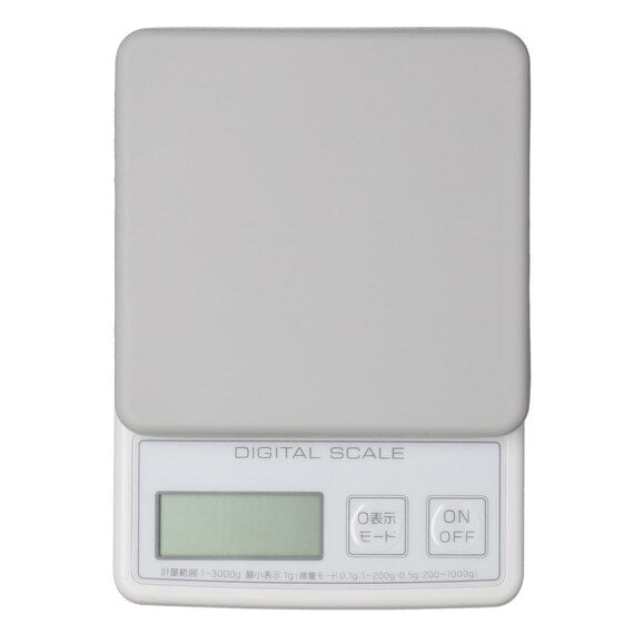 KITCHEN SCALE 3KG SQ W/COVER GY