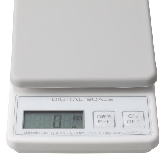 KITCHEN SCALE 3KG SQ W/COVER GY