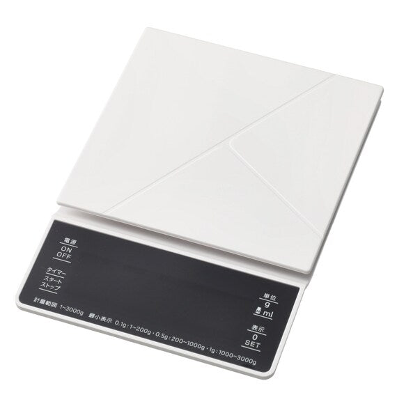 COFFEE & KTN SCALE 3KG SQ W/COVER WH