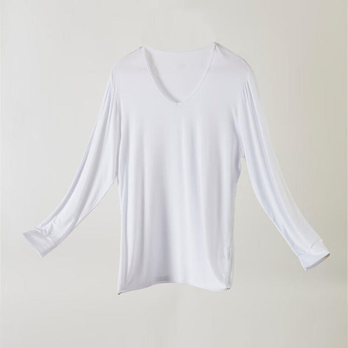 MEN MODAL LYCRA VNECK LONG WH L