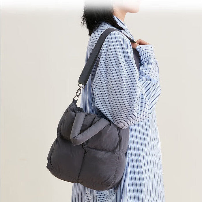 SINGLE SHOULDER BAG SQUARE QUILTED DGY