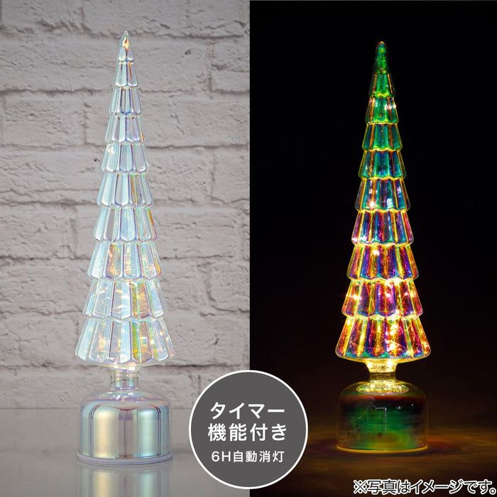 CHRISTMAS GLASS TREE ORNAMENT LED PRISM N5BF