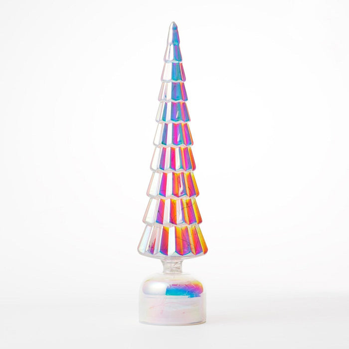 CHRISTMAS GLASS TREE ORNAMENT LED PRISM N5BF