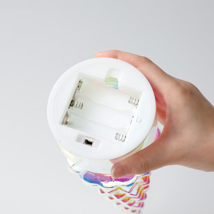 CHRISTMAS GLASS TREE ORNAMENT LED PRISM N5BF